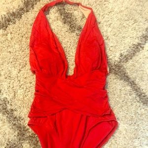 Glam & sexy La Blanca red one piece bathing suit!